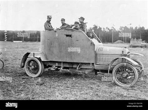 Wwi Armored Cars C1915 Nsoldiers In An Armored Cars Photograph