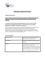 Tefl Module Assignment Pdf Tesol Module Assignment After Phase Attempt Both Questions