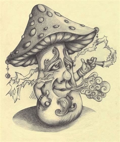 How To Draw Trippy Mushrooms Step By Step At Drawing Tutorials