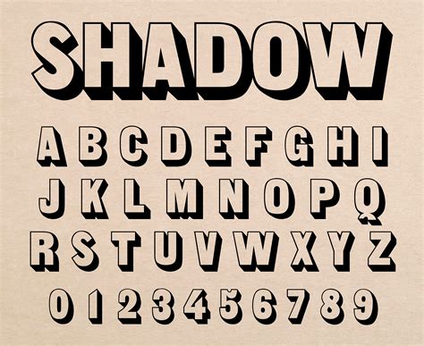 Shadow Font Shadow Script Font Drop Shadow Font Letters With Shadow
