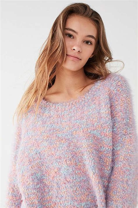 Uo Funky Fuzzy Pullover Sweater Urban Outfitters Fuzzy Pullover