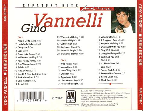 MI COLECCION DE MUSICA Gino Vannelli Greatest Hits More