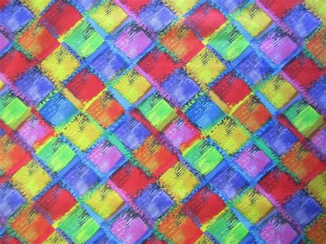 Rainbow Fabric Large Patchwork Bright Fabric 100 Cotton Etsy In 2020