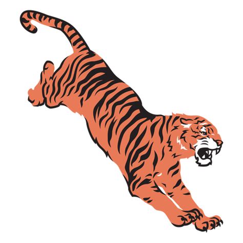 Tiger Attacking Prey Hand Drawn Transparent Png And Svg Vector File
