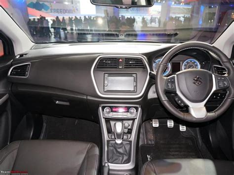 The soft touch panels on dashboard gives a premium feel to the car while 7 touch screen infotainment system with piano black centre louver face add grace to the overall. Maruti Suzuki S-Cross interiors spied | Team-BHP
