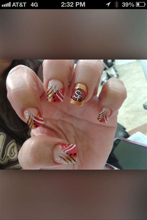 49er Nails 49ers Nails Nfl Nails Sports Nails Football Nails