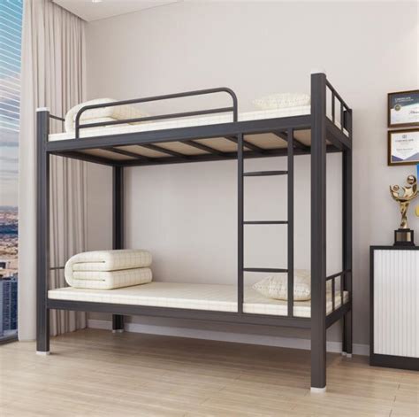 Adults Bunk Bed Double Decker Bed Iron Double Deck Bed Steel Single Hostel Metal Dormitory Letto