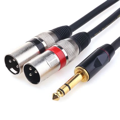 Disino 14 Trs To Dual Xlr Male Y Splitter Stereo Breakout Cable 14