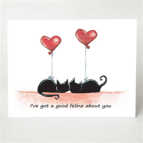Funny Card Black Cat Greeting Card Anniversary Card Valentine S Day I Love You Etsy