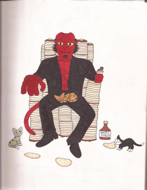 Hellboy Loves Pancakes By Squee The Cupcake On Deviantart
