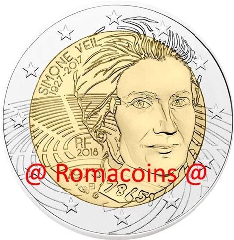 2 Euros Commémorative France 2018 Simone Veil Unc Romacoins