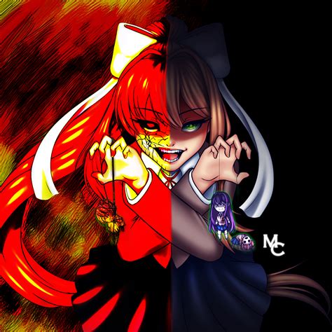 Monika Fanart Creepy ~ I Ship These Two So Much If You Dont Know What