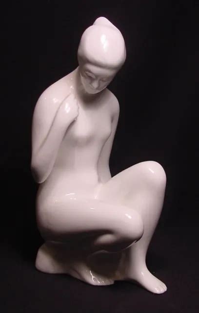 VINTAGE WHITE GLAZE Porcelain Royal Dux Seated Nude Lady 97 00 PicClick
