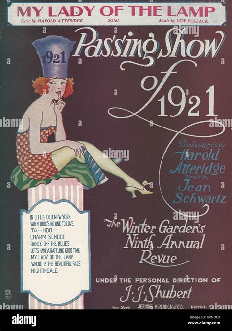Passing Show Of 1921 Musical Sheet Music Cover Stock Photo Alamy