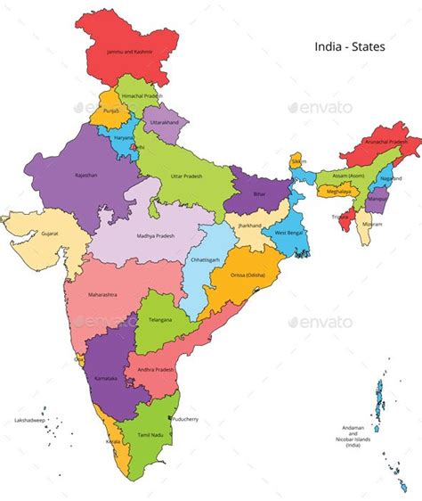 India States Map And Outline India Map India World Map Ancient
