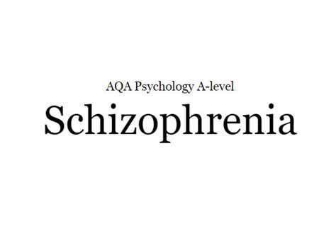 Psychology A Level Schizophrenia Topic Digital Notes Instant Download