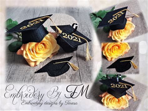 Graduation Cap 3d And 2d Two Variations For 3d Fsl Or Felt With
