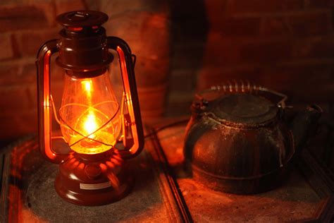 Electric Lantern Table Lamp, RED LANTERN, Electric Hurricane Lantern, Night Light, Rustic ...