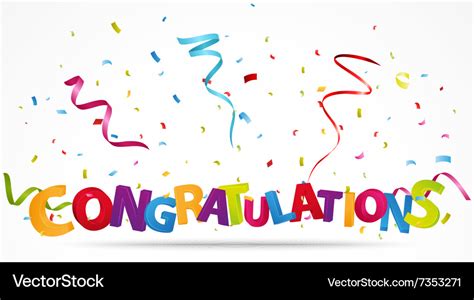 Congratulations With Confetti Royalty Free Vector Image