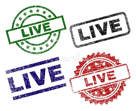 Damaged Textured Live Seal Stamps Stock Vector Illustration Of