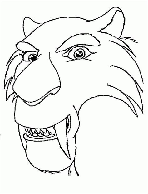 Sabertooth Tiger Coloring Page Coloring Pages