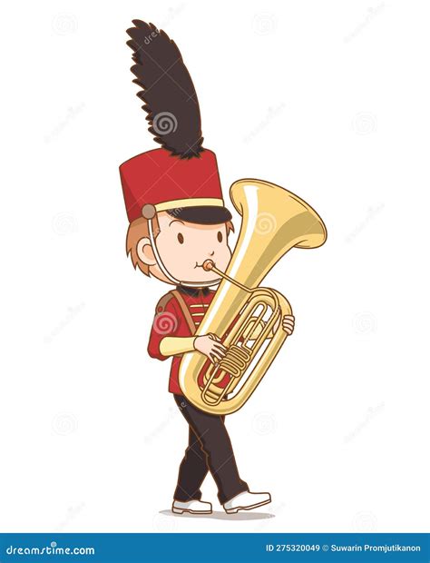 Marching Band Tuba Player Stock Vector Illustration Of Character