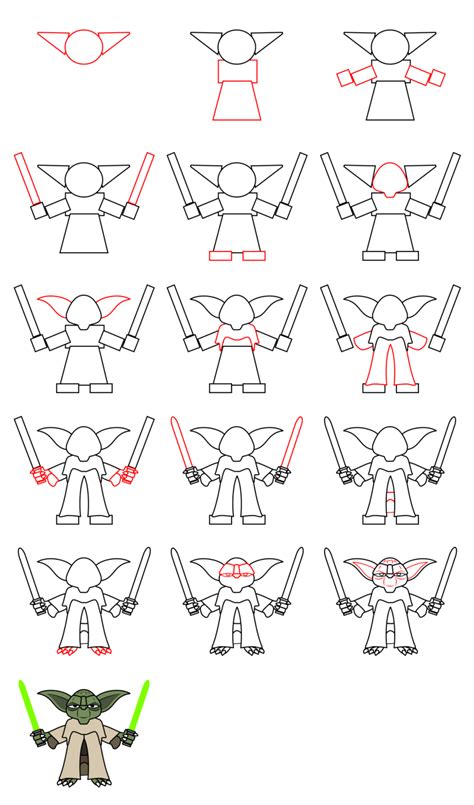 How To Draw Yoda Step By Step Easy Susan Ingete
