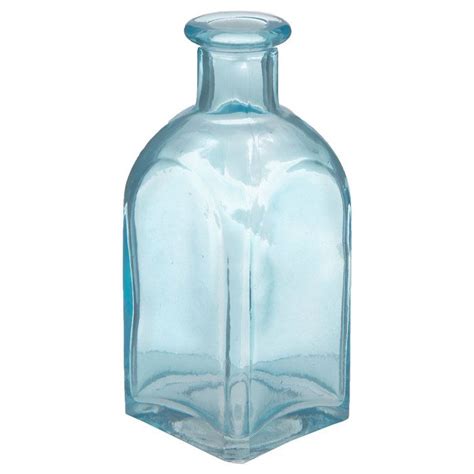 Teal Glass Bottle With Square Bottom Short Hobby Lobby 788851 Glass Bottles Fabric