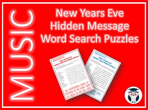 New Years Eve Hidden Message Word Search Puzzles Teaching Resources