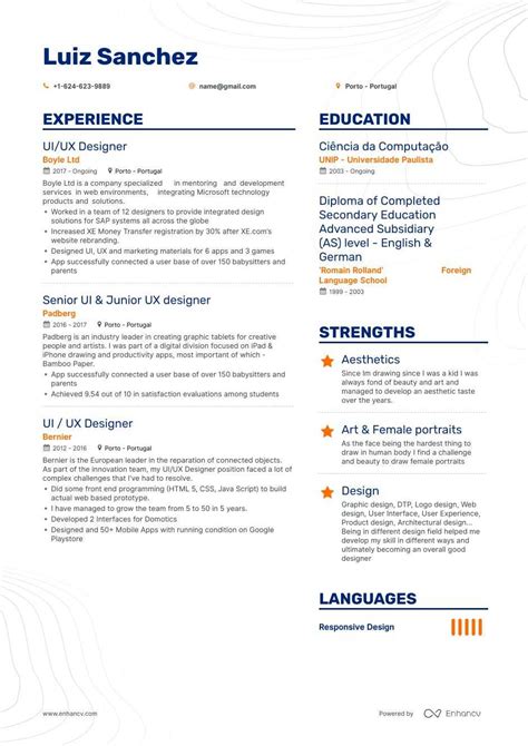 Most of the times one feels that every one the information ought to be clubbed in a resume. UI Designer Resume Examples | Pro Tips Featured | Enhancv