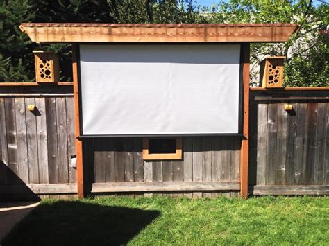 Watch a movie in the convenience of your own backyard, patio, pool deck, or wherever your. pergola screen holder | Backyard movie screen, Backyard ...