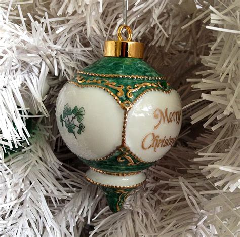 Irish Christmas Ornament Merry Christmas With Shamrocks Ornament At