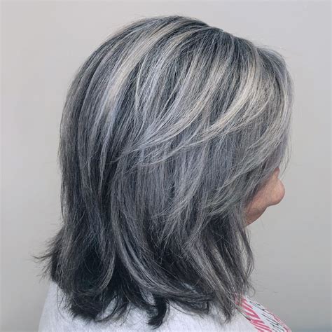 Wavy medium length hair that hits the shoulders creates a nice, effortless, girlish downdo. 50+ Grey Hair Styles Medium Length Hair Color 2020 - 28 ...