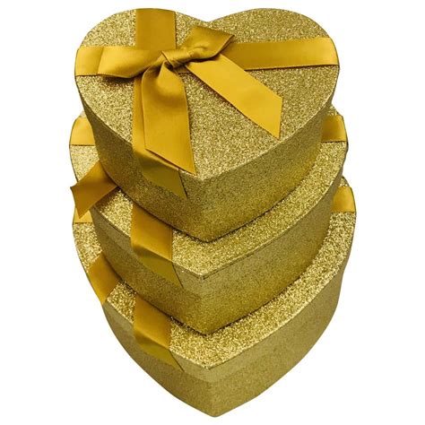 Present Heart Shaped Boxes Christmas T Box Set With Lid Set Of 3