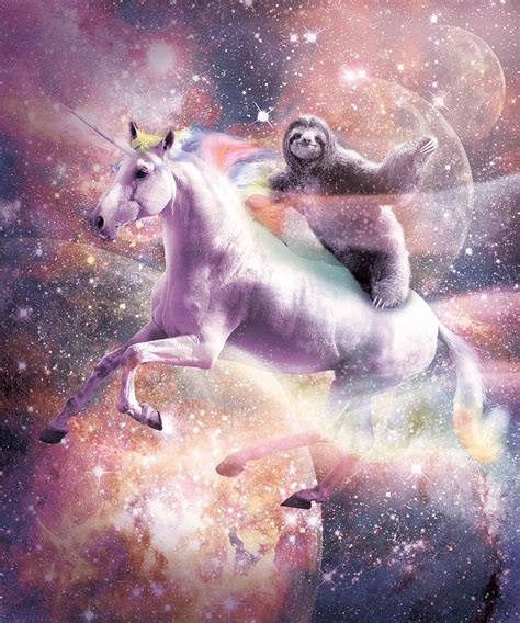 Epic Space Sloth Riding On Unicorn Digital Art By Random Galaxy