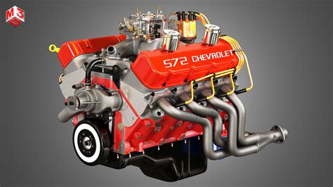 3d Model Chevrolet 572 V8 Muscle Engine Cgtrader