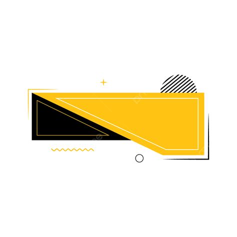 Gambar Kotak Teks Kuning Label Spanduk Bentuk Geometris Abstrak Vektor
