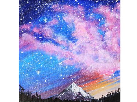 Milky Way Painting On Canvas Galaxy Acrylic Painting Galaxy Etsy