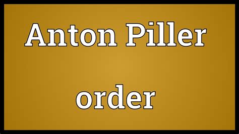Explore anton piller order profile at times of india for photos, videos and latest. Anton Piller order Meaning - YouTube