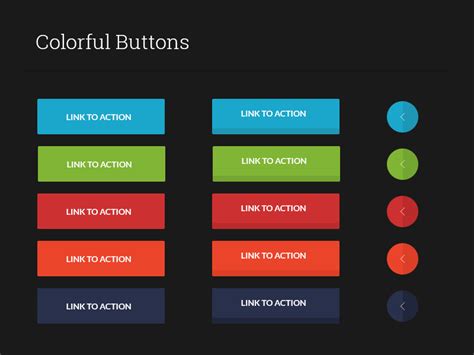 Colorful Buttons Ui Kit Free Psd Templates