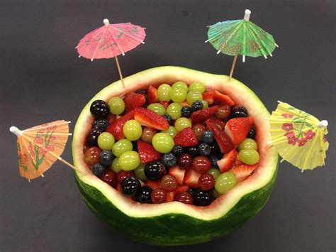 Honey Lime Marinated Fruit In Watermelon Bowl Watermelon Bowl Honey