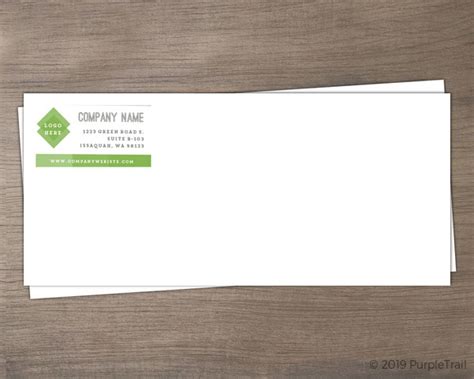 Bold Green Rectangles Business Envelope Custom Envelopes