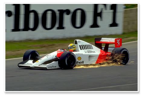 Ayrton Senna Mclaren Mp4 6 Honda With Sparks Flying 1991 Print By Motorsport Images