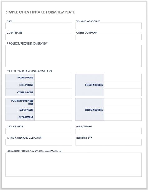 Printable Social Work Intake Form Template Printable Forms Free Online
