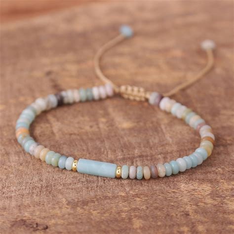 Fashion Adjustable Minimalist Natural Amazonite Stone Jasper Small