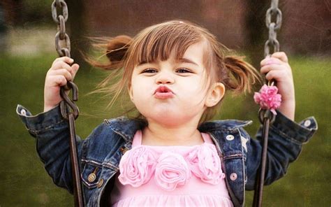 Cute Baby Cute Little Baby Girl Swing And Kiss Cute Baby Kiss Hd