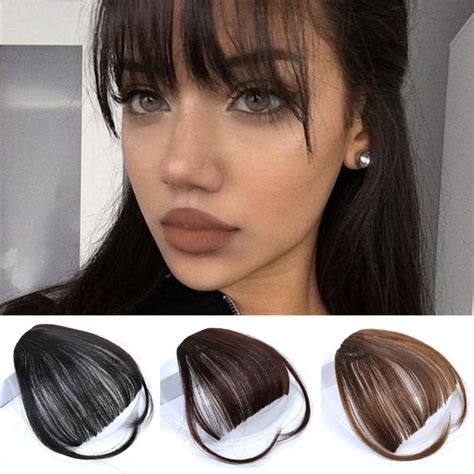 Pretty Girls Hair Extension Bangs Straight Wig Piece Clip On Clip In