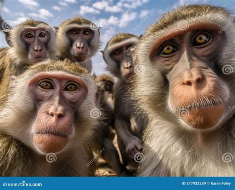 Monkey Selfie Stock Illustration Illustration Of Skies 277932289