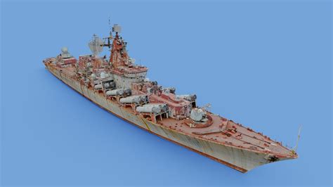 Cruiser Ukraina Copy Of Moskva Moscow Buy Royalty Free 3d Model By