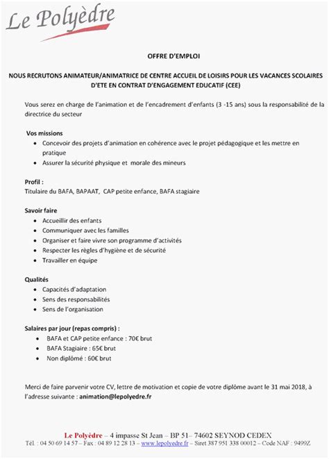 Lettre de motivation bts alternance pour ecole. Lettre de motivation pour faire un cap petite enfance ...